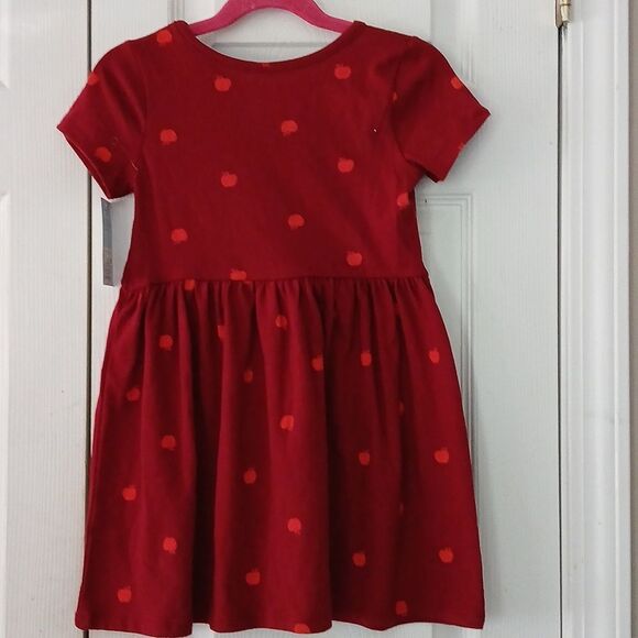 Cat & Jack burgundy dress with red apples Sz 5T NWT - Picture 5 of 8